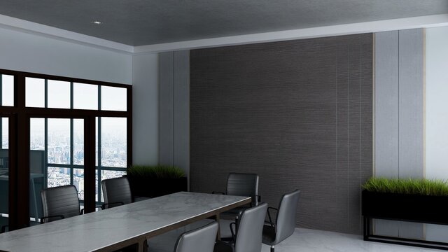 wooden office meeting room for company logo mockup