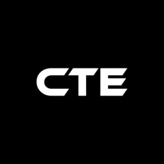 CTE letter logo design with black background in illustrator, vector logo modern alphabet font overlap style. calligraphy designs for logo, Poster, Invitation, etc.