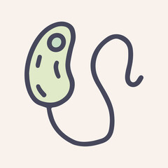 Bacteria helicobacter pylori color vector doodle icon