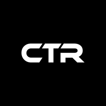 CTR letter logo design with black background in illustrator, vector logo modern alphabet font overlap style. calligraphy designs for logo, Poster, Invitation, etc.