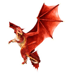 Naklejka premium 3D Rendering Fairy Tale Dragon on White