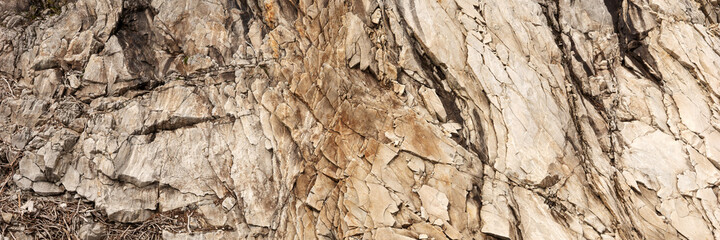 Formations of rocks. Rock face panoramic image