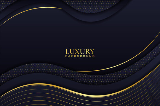 Luxury Background Abstract Elegant Minimalist Dynamic Shiny Line Gold with Navy