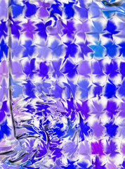 Bright abstraction with blue patterns. Blue textures with flowers.