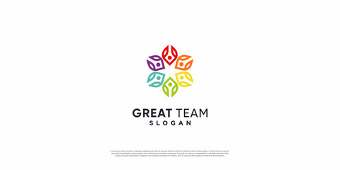Team work logo with modern unique concept Premium Vector part 4