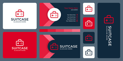 suitcase logo and joystick logo. business card design