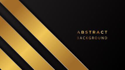 Abstract black and gold lines and shapes background