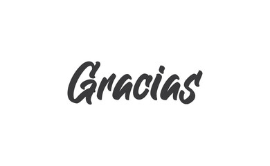 Gracias vector lettering. Thank you in Spanish. Phrase handwritten calligraphy.