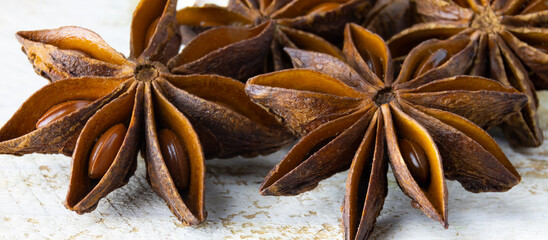 Close-up image of star anise.