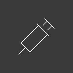 Syringe icon. Vaccine symbol. Linear vector illustration.