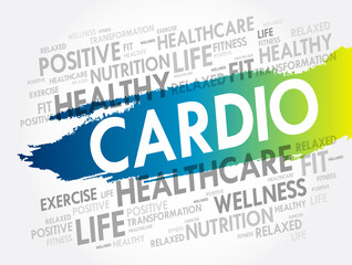 CARDIO word cloud background, health concept background
