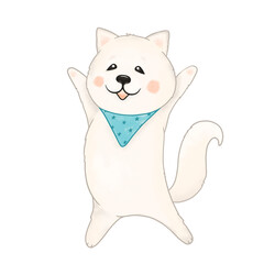 Shiba inu dog black, red, white. Cute dogs are sitting, having fun. For fabric, t-shirt, background.	
