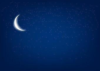 Naklejka na ściany i meble Moon on the sky at night time graphics design vector illustration