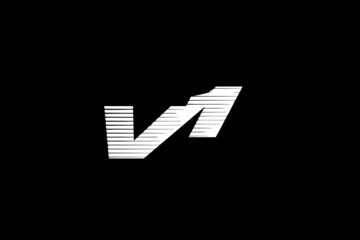 Letter V1 Logo Design With Speed Concept