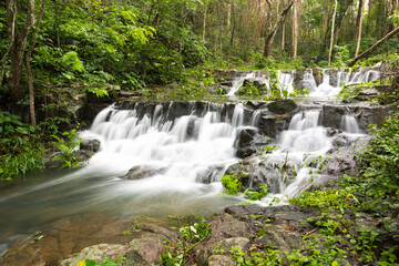 Waterfall in Namtok Samlan National Park. lowlight