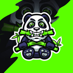 Panda esport mascot logo design