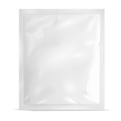 White square cosmetic packaging. Packaging for wet and dry wipes, cosmetic masks, samples of...
