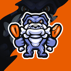 Bulldog esport mascot logo design