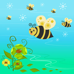 bee and honey