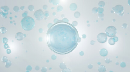 3D Collagen Skin Serum and Vitamin illustration isolated on soft color background. concept skin care cosmetics solution. 3d rendering.	