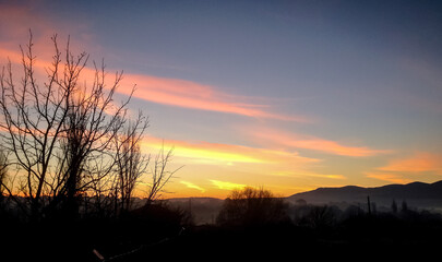 Fantastic sunset in the mountains.