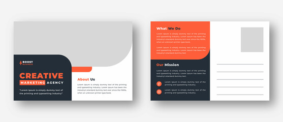 Corporate business or marketing agency postcard template