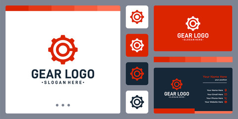 inspiration abstract gear logo concept and the initial letter C shape. icons for business, automotive and creative. business card design template.