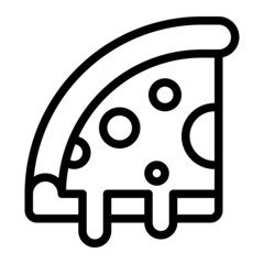 Pizza Slice Icon, Outline Pizza Slice Fast Food Vector Icon For Web Or App Design Isolated On White Background.
