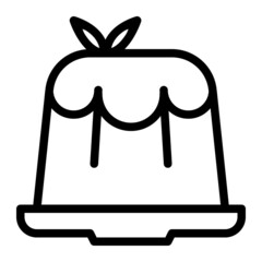 Sweet Pudding Icon, Outline Sweet Pudding Fast Food Vector Icon For Web Or App Design Isolated On White Background.
