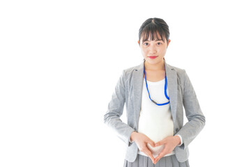 妊娠中の若いビジネスウーマン
