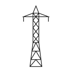 Electric tower. A power line support is a structure for holding wires. Support of an overhead power transmission line. Vector illustration isolated on a white background for design and web.