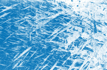  Blue paint strokes on white color wall texture