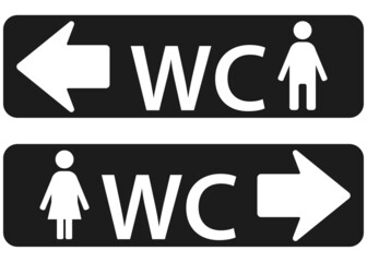 wc toilet door plate symbols. for men and women toilet.vector design eps 10. - obrazy, fototapety, plakaty