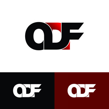 ODF letter monogram logo design vector