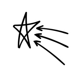 star arrow vector doodle handdraw vector illustration