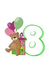 teddy bear with gifts 