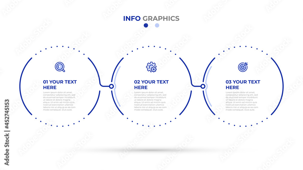 Wall mural vector infographic template design with circles. business cocnept with 3 options.