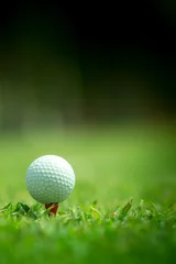 Gordijnen golf ball on tee, © photofriday