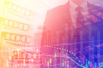 business and finance background. Macro image.