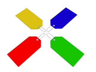 3d rendering colorful tag, business
