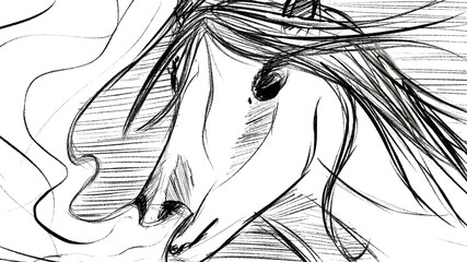 Horse Manga Running with steam