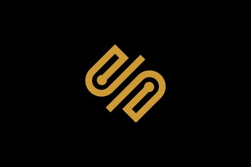 Letter S logo design vector. Gold outline S-type abstract symbol. Dot S vector icon.