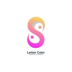 Letter s logo gradient color modern style