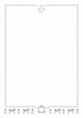 Black frame ornament on a white page. Design for text, invitations, menus, cards, posters etc. illustration.