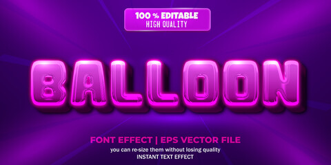 Obraz premium Balloon text effect, editable text style