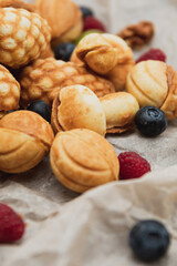 biscuits with nuts and caramel filling. Baking for tea. sweet nuts