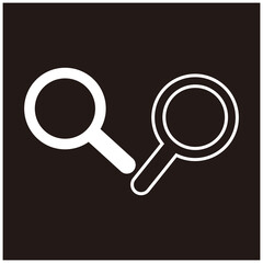 Magnifying glass set graphic icon design template isolated on black background