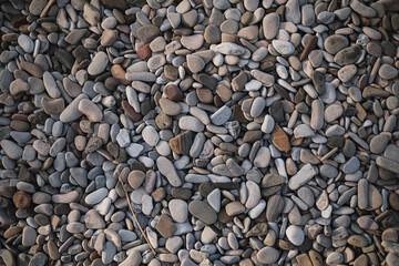 texture: stones of different sizes on the seashore