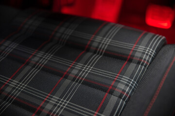Front car seat, with checkered fabric
