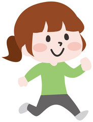 Obraz premium 二頭身_走る女性